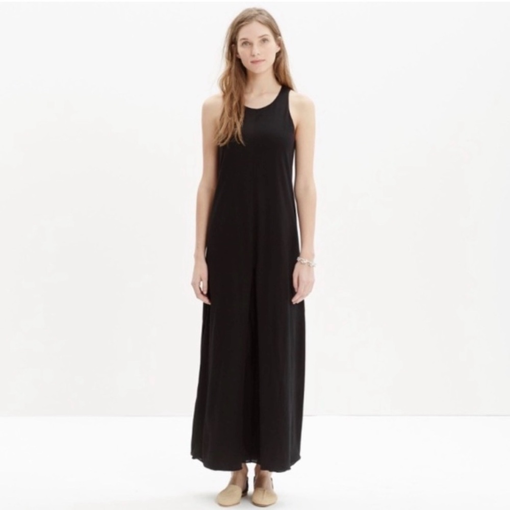 Madewell Split Front Black Maxi Dress